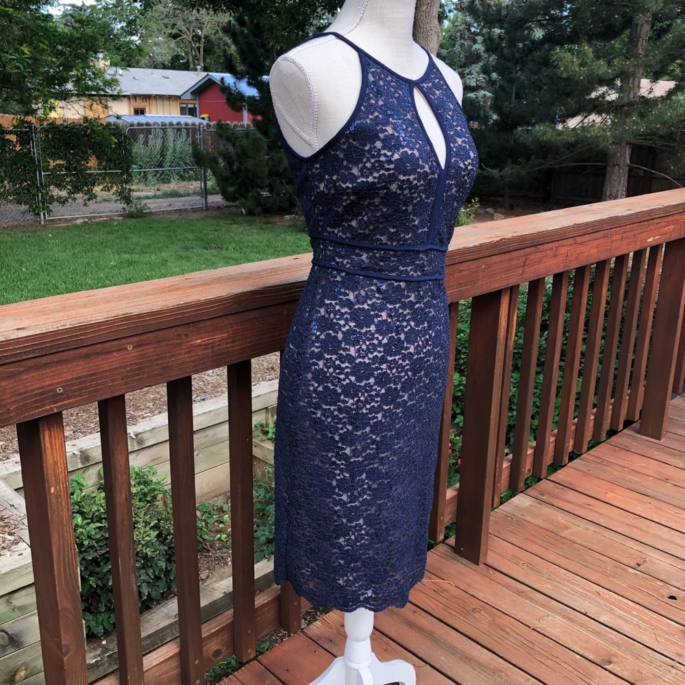 DB Established 1962 Blue Sequin Lace MIDI Dress, 4 - Picture 7 of 11